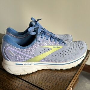 Brooks Ghost 14 Running Shoes Purple Impression/Dutch/Lime US Women 8.5